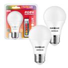 Kit 2 Lâmpada Inteligente 9w Color E27 110v/220v Quarto Sala RGB Colorida Controle Kit 2 Lâmpada Inteligente 9w Color E27 110v/220v Quarto Sala RGB Colorida Controle