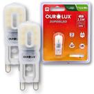 KIT 2 Lâmpada Led Bipino 2,5w G9 6500k Branco Frio Ourolux