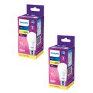 Kit 2 Lâmpada Led Bulbo 11w = 75w 1018lm Bivolt Philips 3000k amarela Cor Da Luz Branco-quente