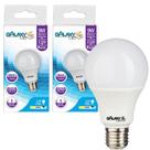 Kit 2 Lampada Led Bulbo Pera A60 De 9,5W Bivolt Soquete E27 Luz Branco Frio 6500K 803 Lúmens Galaxy