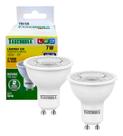 Kit 2 Lâmpada Led Dicroica Mr16 Gu10 7w 2700k Luz Quente Bivolt