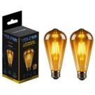 Kit 2 Lâmpada Led Filamento Retro St64 Volter 4w E27 2200k
