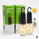 KIT 2 Lâmpada Solar Camping Recarregável USB Mosquetão T05