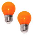 Kit 2 Lâmpadas Bolinha G45 3w Bivolt E27 Ip44 Laranja Laranja