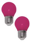 Kit 2 Lâmpadas Bolinha G45 3w Bivolt E27 Ip44 Roxa Roxo