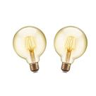Kit 2 Lâmpadas G95 Filamento LED 4w Bivolt 2200k Âmbar