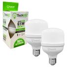 Kit 2 Lâmpadas Led Super Bulbo 65w Alta Potência Bivolt Branco Frio- Techluz