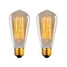 Kit 2 Lâmpadas Retro Vintage ST64 Filamento Carbono 110v