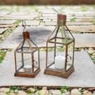 Kit 2 Lamparina Lanterna Marroquina Decorativas Castiçal
