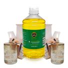 Kit 2 Lamparina Sonhos Dourados + 500 ml Fluido Citronela