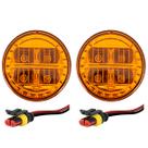 KIT 2 Lanterna Dianteira Ônibus 70mm Led 24V AM + 2conector