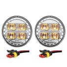 KIT 2 Lanterna Dianteira Ônibus Caio 70mm CR 4 Led +conector
