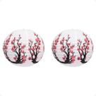 Kit 2 Lanterna Japonesa Papel 40 cm Branca Sakura Vermelha