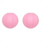 Kit 2 Lanterna Japonesa Papel 40 cm Rosa Claro