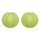 Kit 2 Lanterna Japonesa Papel 40 cm Verde Kit 2 Lanterna Japonesa Papel 40 cm Verde