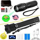 Kit 2 Lanterna Longo Alcance Usb Recarregável Led Com Zoom Forte Fazenda Sitio Patrulha