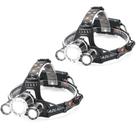 Kit 2 Lanterna Recarregável de cabeça 3 leds Forte Camping Acampamento Escalada