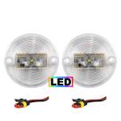 KIT 2 Lanterna Vigia Ônibus 70mm LED BIVOLT Cristal +Conector