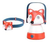 kit 2 Lanternas de LED Infantil Animal Raposa Acampamento e Atividades ao Ar Livre