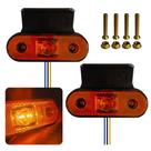 Kit 2 Lanternas Laterais LED Âmbar 3 Fios Para Caminhão Carreta 12V 24V Universal