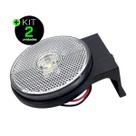 Kit 2 Lanternas Lateral Carreta LED Cristal 65mm com Suporte com Fio 12V 24V Kit 2 Lanternas Lateral Carreta LED Cristal 65mm com Suporte com Fio 12V 24V