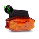Kit 2 Lanternas Lateral Carreta LED Exclusive Âmbar Laranja com Vigia com Suporte com Fio