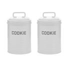 Kit 2 Latas de Biscoitos Cookies Branco Com Alça - NH Kit 2 Latas de Biscoitos Cookies Branco Com Alça - NH