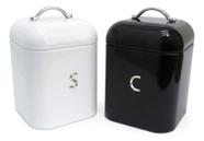Kit 2 Latas de Café e Açúcar Retrô Minimalista - Herméticas