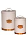 Kit 2 Latas Metal Biscoito e Açúcar com Tampa Hermética