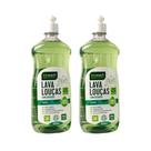 Kit 2 Lava Louças Natural Vegano Menta Biowash 650ml cada