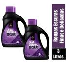 Kit 2 Lava Roupas Líquido Members Mark 3L Sabão Roupas Escuras com Alto Rendimento