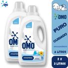 Kit 2 Lava Roupas Líquido Omo hipoalergênico Roupas Finas de Bebê Puro Cuidado 3 Lts