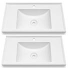 Kit 2 Lavatórios Pia De Lavabo Banheiro 60cm Retangular De Plástico Moderno Resistente