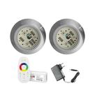KIT 2 LED 9W RGB + CENTRAL E FONTE 12v P/ ILUMINAÇÃO PISCINA