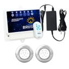 Kit 2 LED Piscina 9W Inox + Central de Comando Wifi - Branco. Kit 2 LED Piscina 9W Inox + Central de Comando Wifi - Branco.