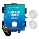 Kit 2 LED Piscina ABS RGB 18W + Central + Controle Touch