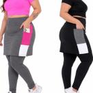 Kit 2 leg Saia calça Legging Saia com bolso Feminina Plus Size Suplex fitness Academia Evangelica Grossa zero transparência do G1 ao G3 Kit 2 leg Saia calça Legging Saia com bolso Feminina Plus Size Suplex fitness Academia Evangelica Grossa zero transparência do G1 ao G3