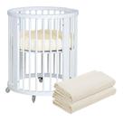 Kit 2 Lençóis de Elástico Berço Crescer Fase 1 Redondo 69cm Cru Arrumadinho Enxovais