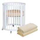 Kit 2 Lençóis de Elástico Berço Crescer Fase 1 Redondo 69cm Nude Arrumadinho Enxovais