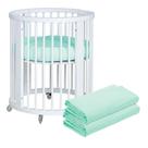 Kit 2 Lençóis de Elástico Berço Crescer Fase 1 Redondo 69cm Verde Arrumadinho Enxovais