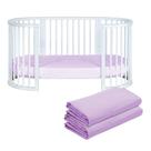 Kit 2 Lençóis de Elástico Berço Crescer Fase 2 Oval 138cm x 68cm Lilás Arrumadinho Enxovais
