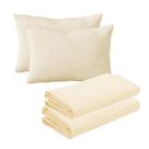 Kit 2 Lençóis Mini Cama e 2 Fronhas Malha 100% Algodão Cru Arrumadinho Enxovais