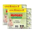 Kit 2 Lenços Huggies Higiene Superior Limpam 2x Mais 4 x 48 Unidades
