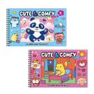 Kit 2 Livro de Colorir Cute & Comfy 05 Azul e 06 Rosa