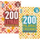 Kit 2 Livros Coquetel +200 Letrão Diretas Palavras Cruzadas Nível Médio +700 Páginas