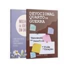 Kit 2 Livros - Fortaleza Espiritual (Devocional Quarto de Guerra + Mulheres de Joelhos em Oração)