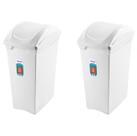 Kit 2 Lixeira 15L Tampa Cesto De Lixo Basculante Plástica Cozinha Aramados Embutivel Deslizante - Sanremo
