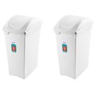 Kit 2 Lixeira 15L Tampa Cesto De Lixo Basculante Plástica Cozinha Aramados Embutivel Deslizante - Sanremo