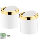 Kit 2 Lixeira 5 Litros Tampa Basculante Cesto De Lixo Dourado Para Cozinha Banheiro Escritório - Future Kit 2 Lixeira 5 Litros Tampa Basculante Cesto De Lixo Dourado Para Cozinha Banheiro Escritório - Future