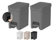 Kit 2 Lixeira Banheiro Cozinha 6 Litros Com Pedal Trium Ou Kit 2 Lixeira Banheiro Cozinha 6 Litros Com Pedal Trium Ou
